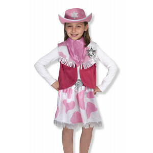 Cowgirl Verkleedset voor Kinderen 3-6 Jaar – Inclusief Hoed, Vest, Rok en Accessoires