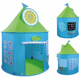 Activiteiten Speeltent voor Kinderen - Educatieve Speeltent met Magnetische Letters, Klok en Tekenoppervlak - Voor Binnen en Buiten - Ø 105 cm, 135 cm Hoog, Vanaf 3 Jaar