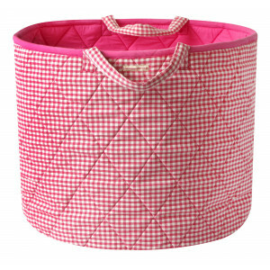 Gingham Toy Basket (Roze) - Kiddiewinkles (PINKGTB)